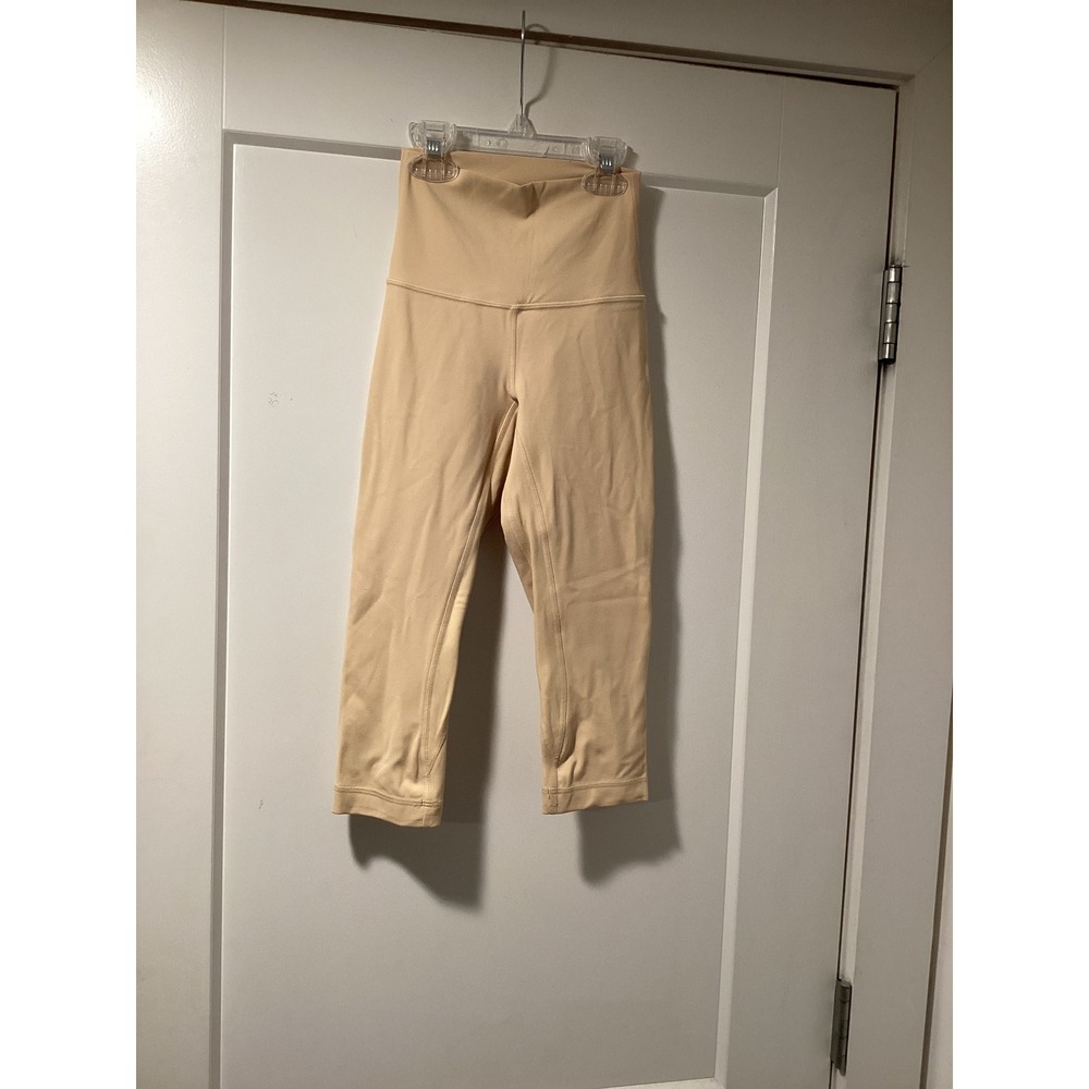 Lululemon Align High-Rise Crop Peach Beige Nulu Yoga Leggings Size 0
